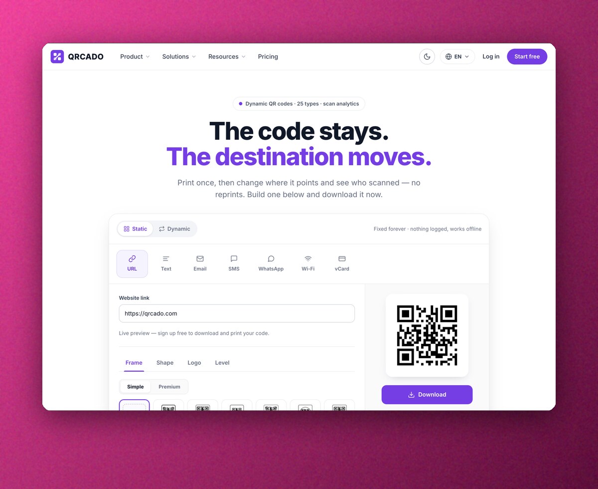 QRcado — product screenshot