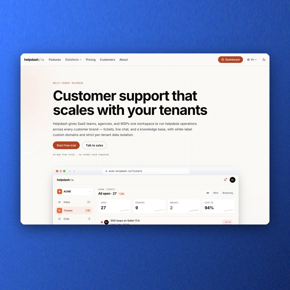 Helpdash — product screenshot